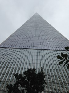 WTC1 aka Freedom Tower disappearing in the clouds. The one day clouds actually showed up for a short while.