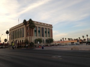 The Mob Museum, located in the historic former courthouse and U.S. Post Office.