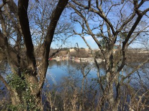 View towards one of Austin's rowing clubs.