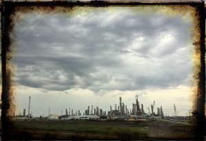 God's wrath looming over the oil refinery?