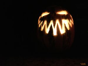 Carved Cheshire Cat Grin Pumpkin